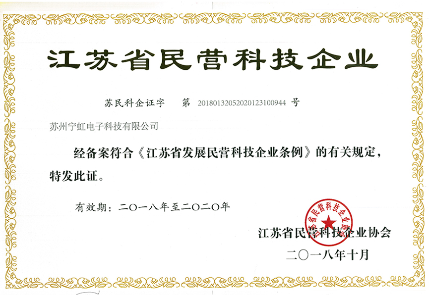 Private technology enterprises in Jiangsu Province